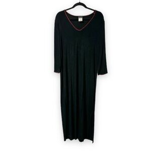 Vintage 90s Citiknits Black Long Sleeve Maxi Dress Women’s Size Large Witchcore